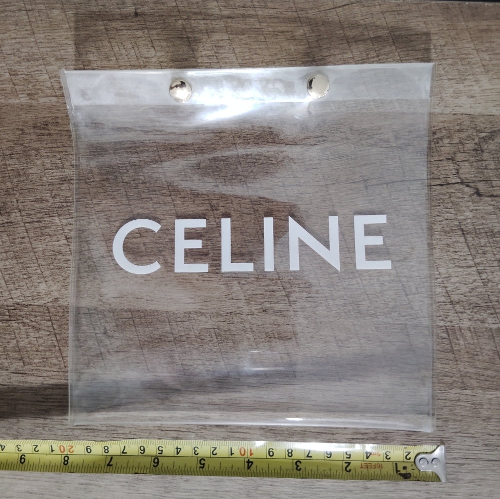 Celine Clear PVC/ Plastic Pouch 8" x 8" - Picture 5 of 8
